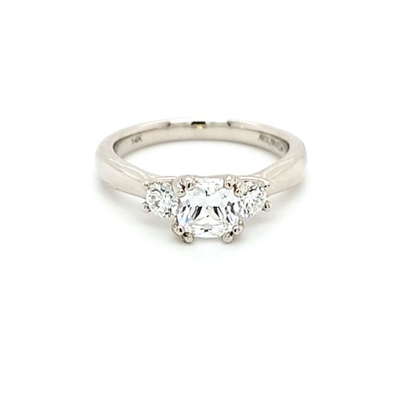 Picture of White Gold Three Stone Diamond Semi Mount